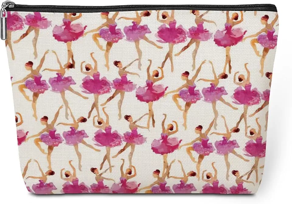 Watercolor Makeup Bag Dance Gifts Dancer Ballet Lovers Gift Elegant Recital Gifts Appreciation for Dancing Women Teacher Friend Girls Team Sister Travel Toiletry Bag for Graduation Birthday Christmas