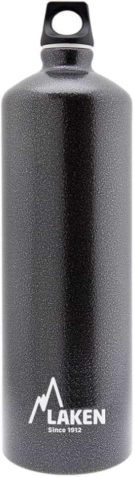 Laken Futura Alu Trinkflasche Schmale Öffnung Schraubdeckel mit Schlaufe 1.5L, Granit