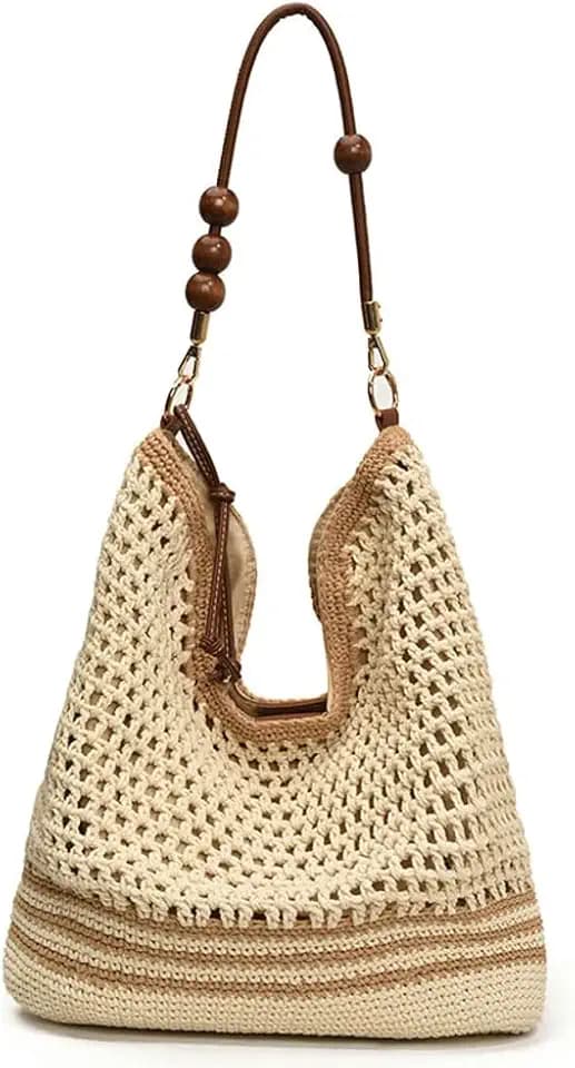 Bohemia Straw Beach Bag Women Macrame Crossbody Purse Shoulder Tote Bag Travel Beach Bag Summer Top-handle Hobo Bags 2025