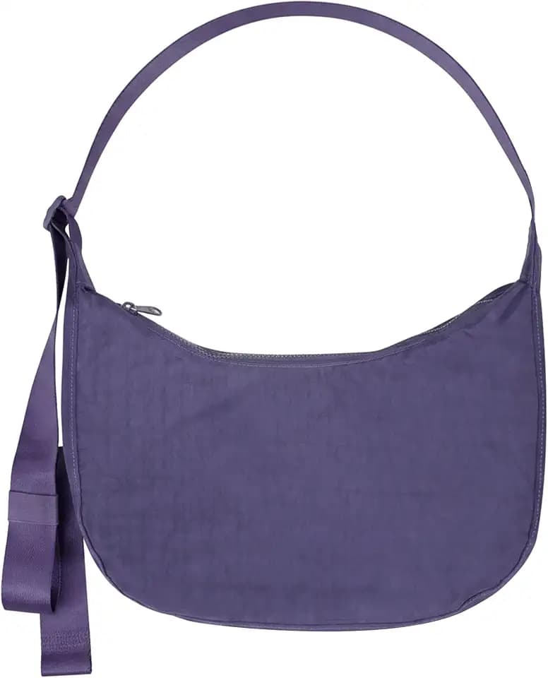 Medium Nylon Crossbody Crescent Bag: Slouchy Style Shoulder Casual with Adjustable Strap