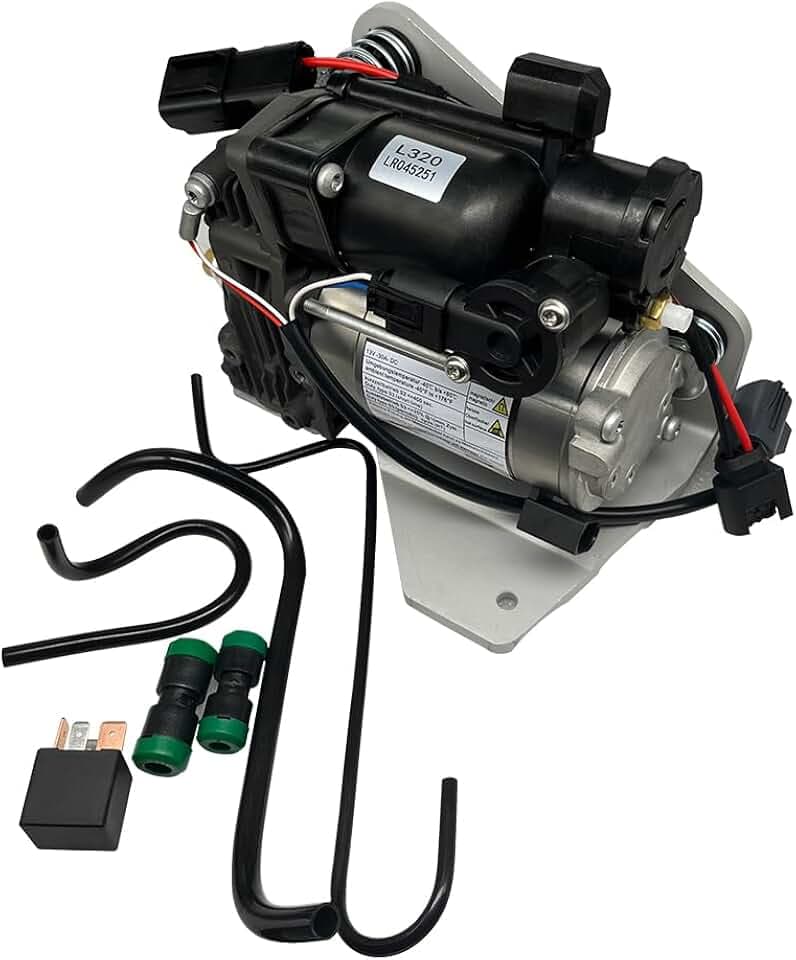 LR072537 Air Suspension Compressor Pump and Relay Compatible with 2005-2009 Land Rover Discovery LR3 2010-2016 LR4, 05-2013 Range Rover Sport L320 Replace# LR061663, LR045251，LR015303 LR023964