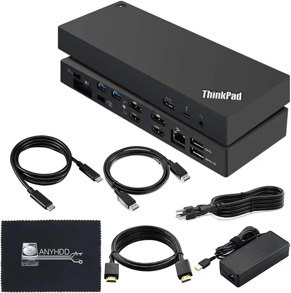 Lenovo 40AN0135US Thunderbolt 3 Dock Gen 2, Dual Monitor, 4K Display