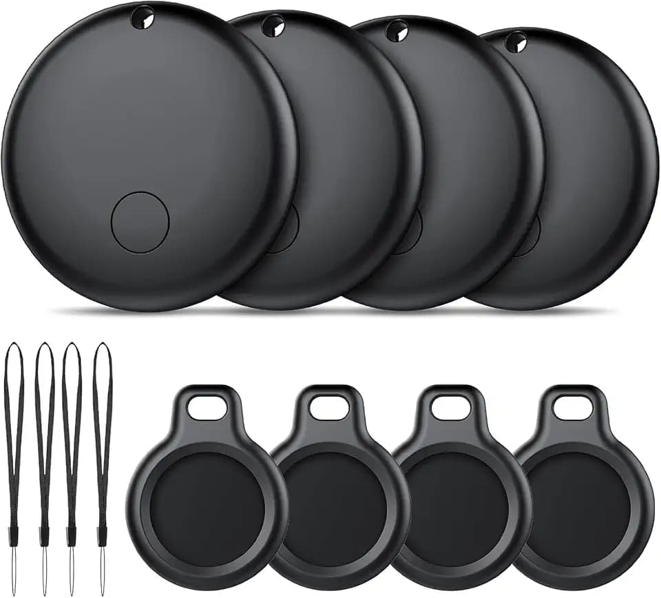 Tracker Tag Android Smart Tag, Schlüsselfinder KeyFinder kompatibel mit Google Mein Gerät Finden APP (Android NUR), Bluetooth Key Finder für Gepäck/Taschen/Koffer/Brieftasche (4er Pack)