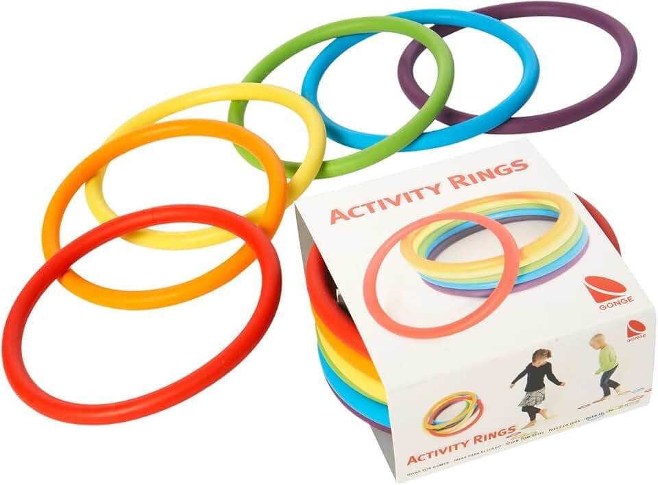 Gonge Activity Rings, Set of 6 Plastic Rubber Rings, Diameter: 16.4 cm, 6er Set