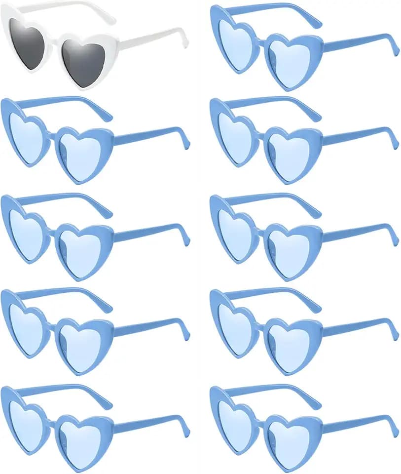 Pibupibu 10 Pack Heart Shaped Sunglasses Bachelorette Party Favors for Women Bride Tribe Glasses Bride Shower Gift