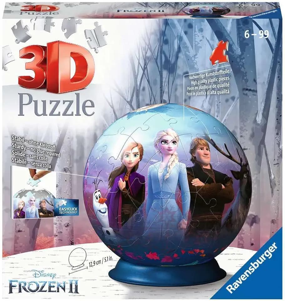 Ravensburger 3D Puzzle 11142 - Puzzle-Ball Disney Frozen 2 - Puzzle-Ball für Fans von Anna und ELSA ab 6 Jahren