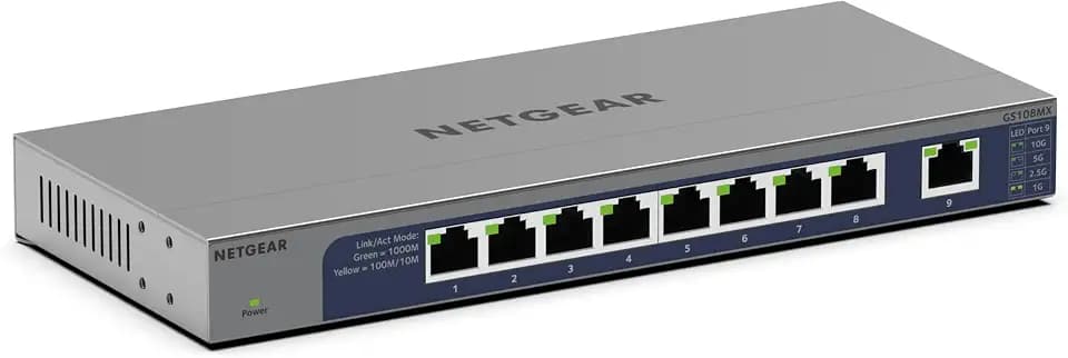 NETGEAR 8-Port 1G/10G Multi-Gigabit Ethernet Unmanaged Switch (GS108MX)