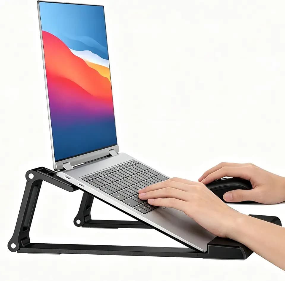 Laptop Stand for Desk ABS+Metal Portable Computer Riser Notebook Holder Printer Stand Office Desk Accessories Compatible with MacBook Air, Pro, Dell, HP, Lenovo and All 10-17" Laptops