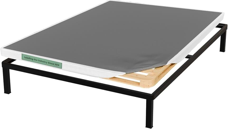 Treaton, Unassembled Full Box Spring for Full Bed – 2.5-Inch Wood Box Spring Only – Amish Made in USA – Quiet Noise Free - Replacement Mattress Foundation – Packed Flat, Easy Assembly (White)