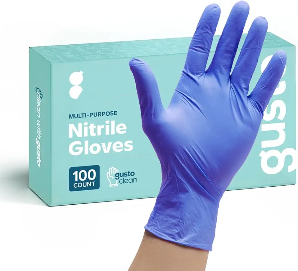 Comfy Package [100 Count] Nitrile Disposable Gloves - 4 mil. | Latex Free and Rubber Free | Non-Sterile Powder Free Gloves - L
