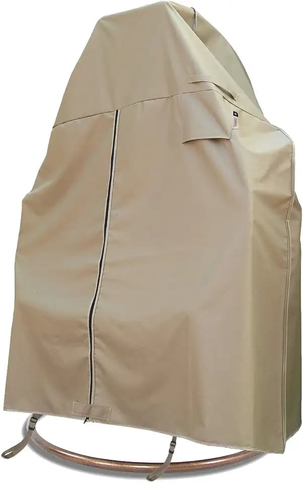 Patio 2 Person Egg Chair Cover with Adjustable X-Lock System and Zipper, Easy On Easy Off, Heavy Duty 100% Waterproof 600D Oxford Hanging Swing Chair Winter Cover