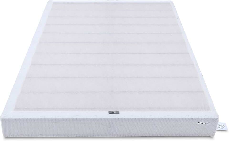 Amazon Basics Smart Box Spring Bed Base, 5-Inch Height Mattress Foundation, Tool-Free Easy Assembly, Metal Support, Full, 74" x 53"