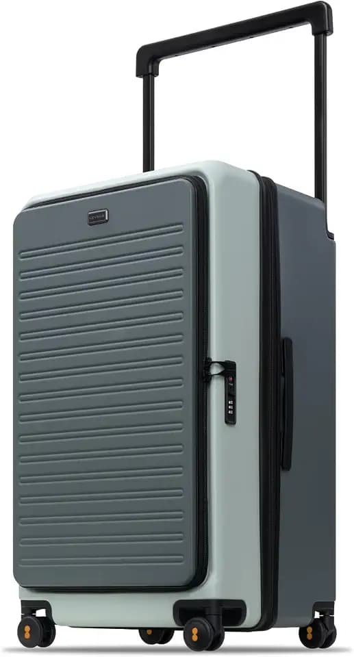 LEVEL8 Top Opening Luggage, 28 Inch Wide Handle Expandable Suitcase Celadon