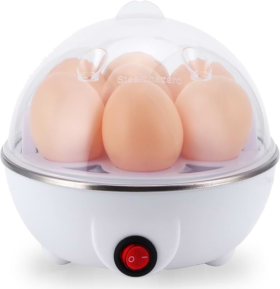 Electric Eggs Cooker, Rapid Multifunctional Mini Eggs Cooker Boiler, 6 Eggs Capacity for Poached Eggs, Scrambled Eggs, Omelets, Auto Shut (US Plug 110V)
