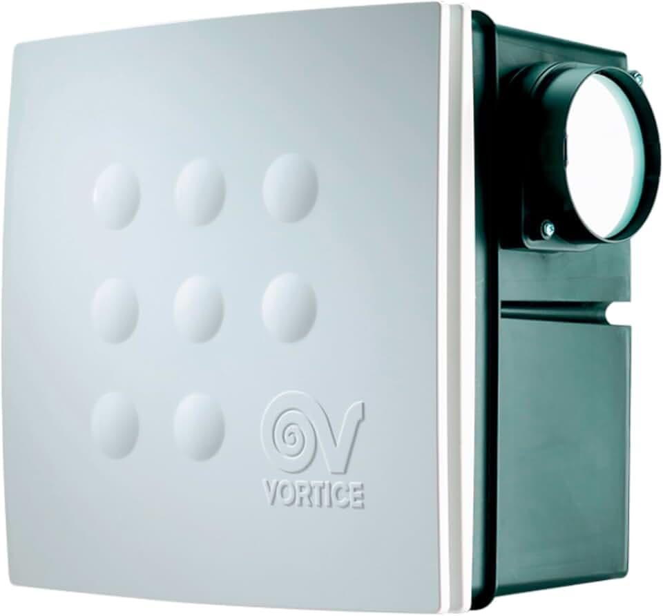 Vortice 12018 Quadro Micro 100 I T Zentrifugal eingebauter 2 Geschwindigkeiten Badezimmer Abluftventilator mit Timer