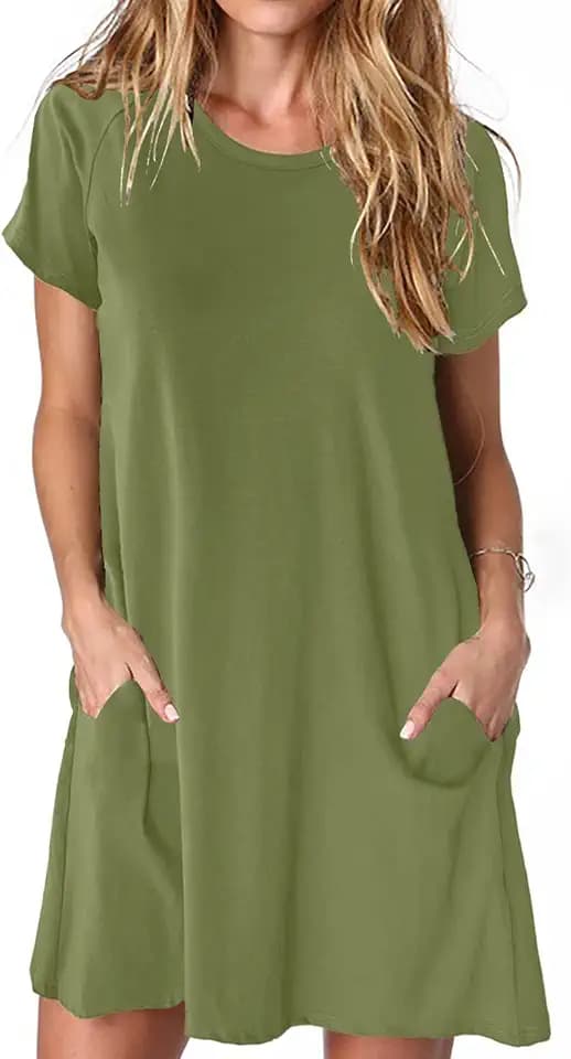 Ancapelion Damen-Strickkleid mit langem Arm, legeres Pulloverkleid, lockere Passform, Rückenausschnitt, Seitenschlitz, mittlere Länge