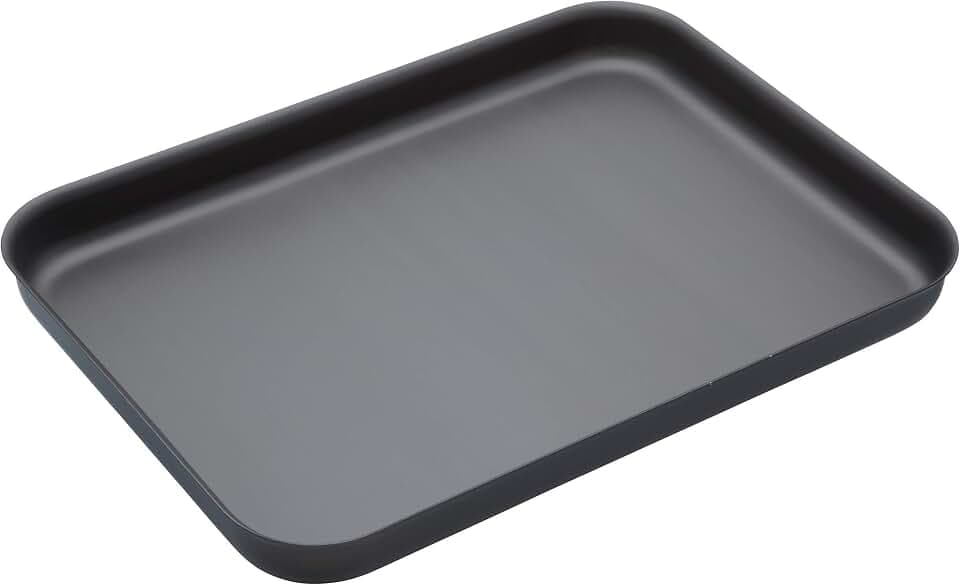 MASTER CLASS Doppellagiges Backform Ofenblech, Backblech mit Beschichtung, Kratzfeste Blechwanne für Backofen, antihaftbeschichtetes Aluminium, Grau, 42 x 31 x 4 cm