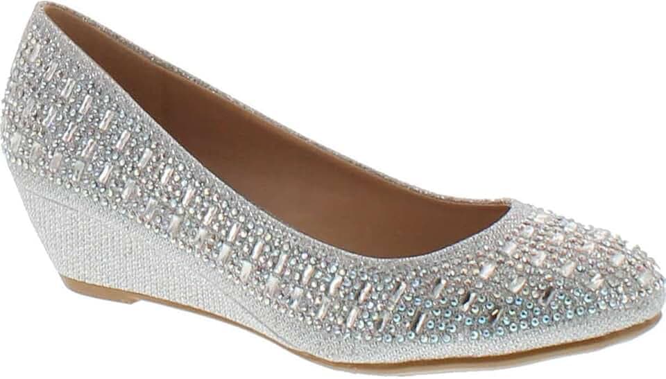 Forever Womens Low Wedge Heel Peep Toe Wedding Party Dress Sandals Shoes