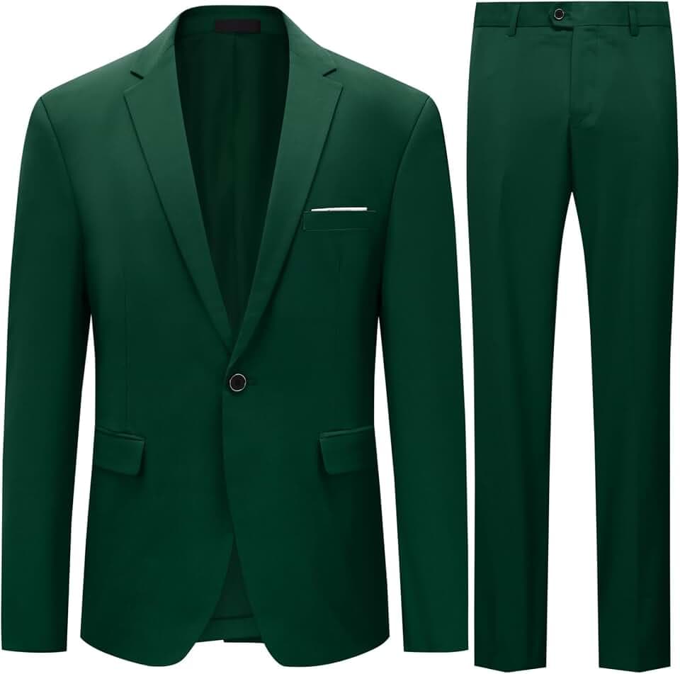Allthemen Herren Anzug 2 Teilig Slim Fit Anzüge Business Sakko Hose Set