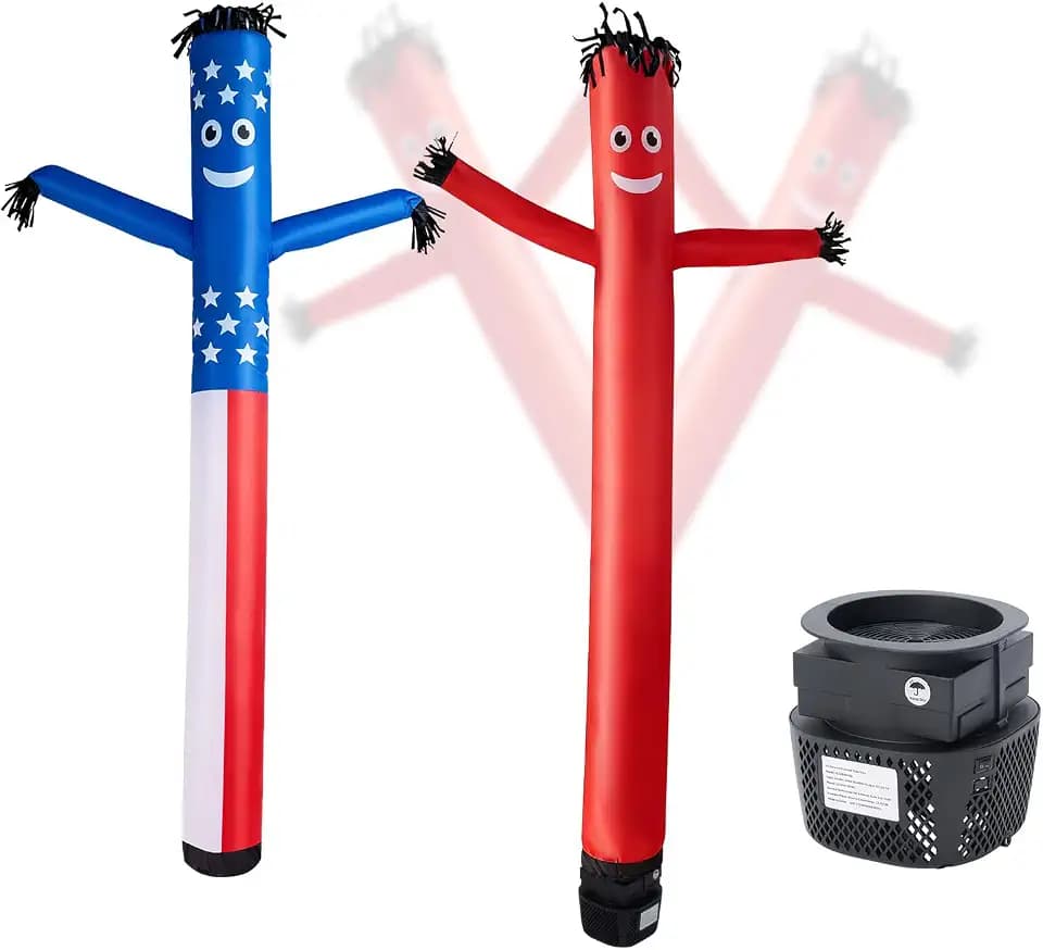 VEVOR Inflatable Tube Man with Blower, 8 ft Tall, Wacky Waving Wind Flying Inflatable Dancing Tube Guy with 1/15 HP IPX3 Waterproof Blower Fan, for Outdoor Advertising Business Store Party Decoration