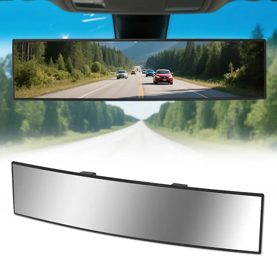Panoramic Wide Angle Large Rear View Mirror Car Extended 16 Inch