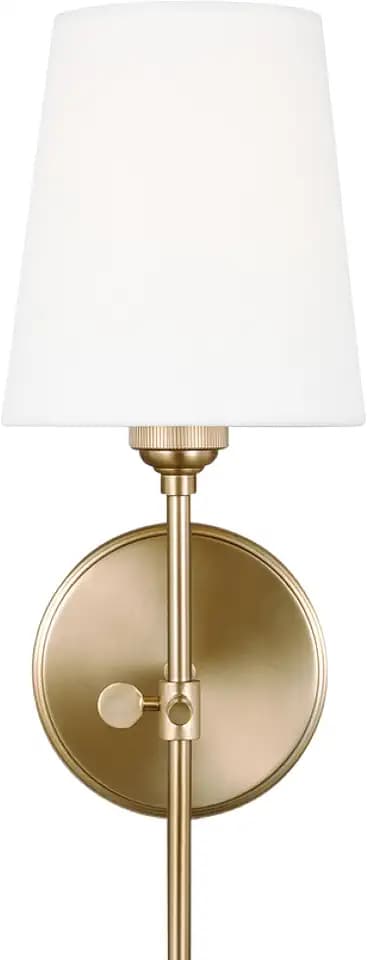 Generation Lighting Baker 1-Light Hardwired Wall Sconce in Satin Brass