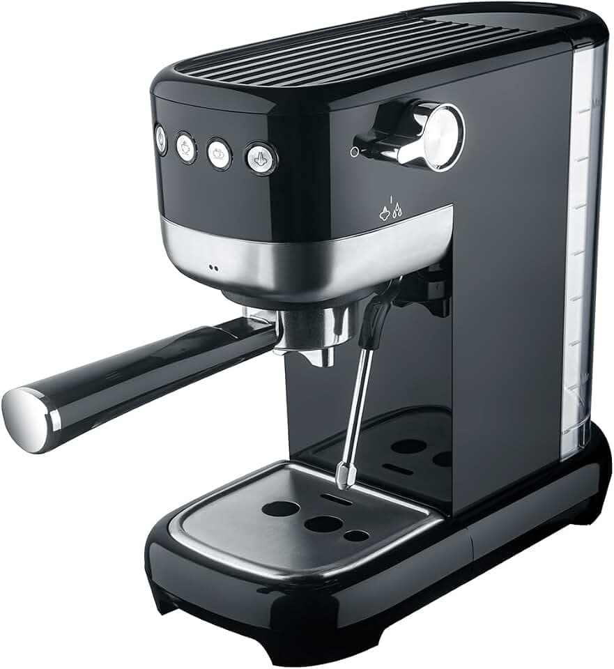 Avilia Kaffeemaschine für Espressopulver und Pads, Kaffeemaschine für 1 und 2 Tassen mit Cappuccinator, 41 x 14 x 29 cm, 1350 W