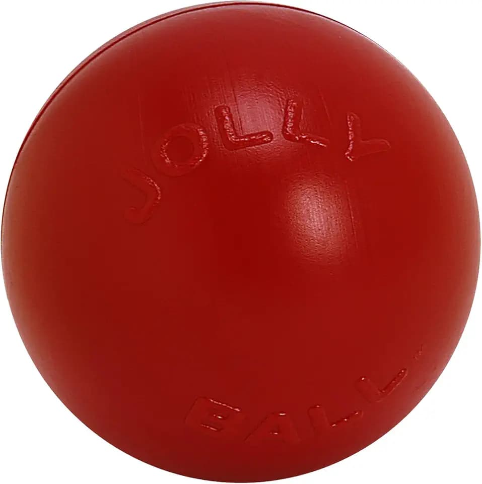 Jolly Pets Push-n-Play Ball Dog Toy, 14 Inches/Extra-Large, Red All Breed Sizes