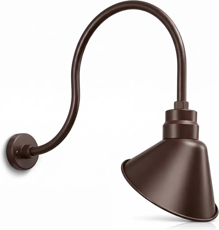 10in. Architectural Bronze Angle Shade Gooseneck Sign, 5000K Cool White