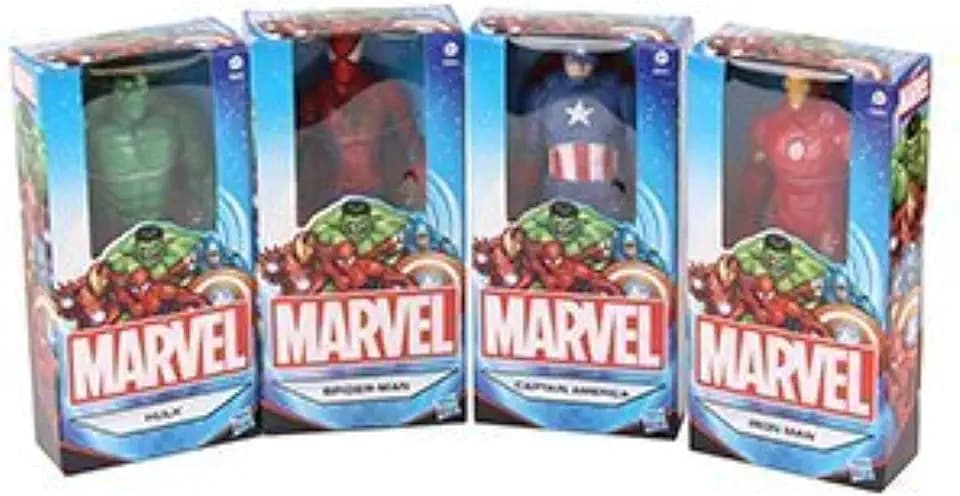 Hasbro Marvel Set von 4 6 Zoll (15 Zentimeter) Figuren; Spider-Man, Iron Man, Captain America und Hulk