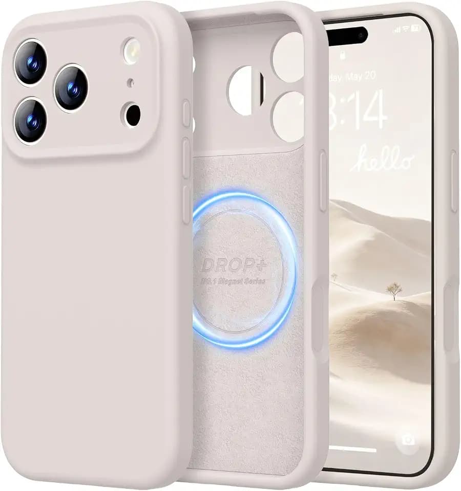 LOVE 3000 Magnetic for iPhone 17 Pro Max Case Silicone, Stone