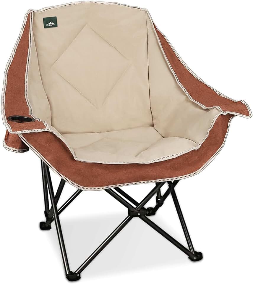 Northroad Folding Camping Chair,Oversized Portable Camp Chair w/Cup Holder,Heavy Duty Padded Lawn Chair Support 300 LBS for Outdoor, Tailgates, Beach, Hiking, and Picnics