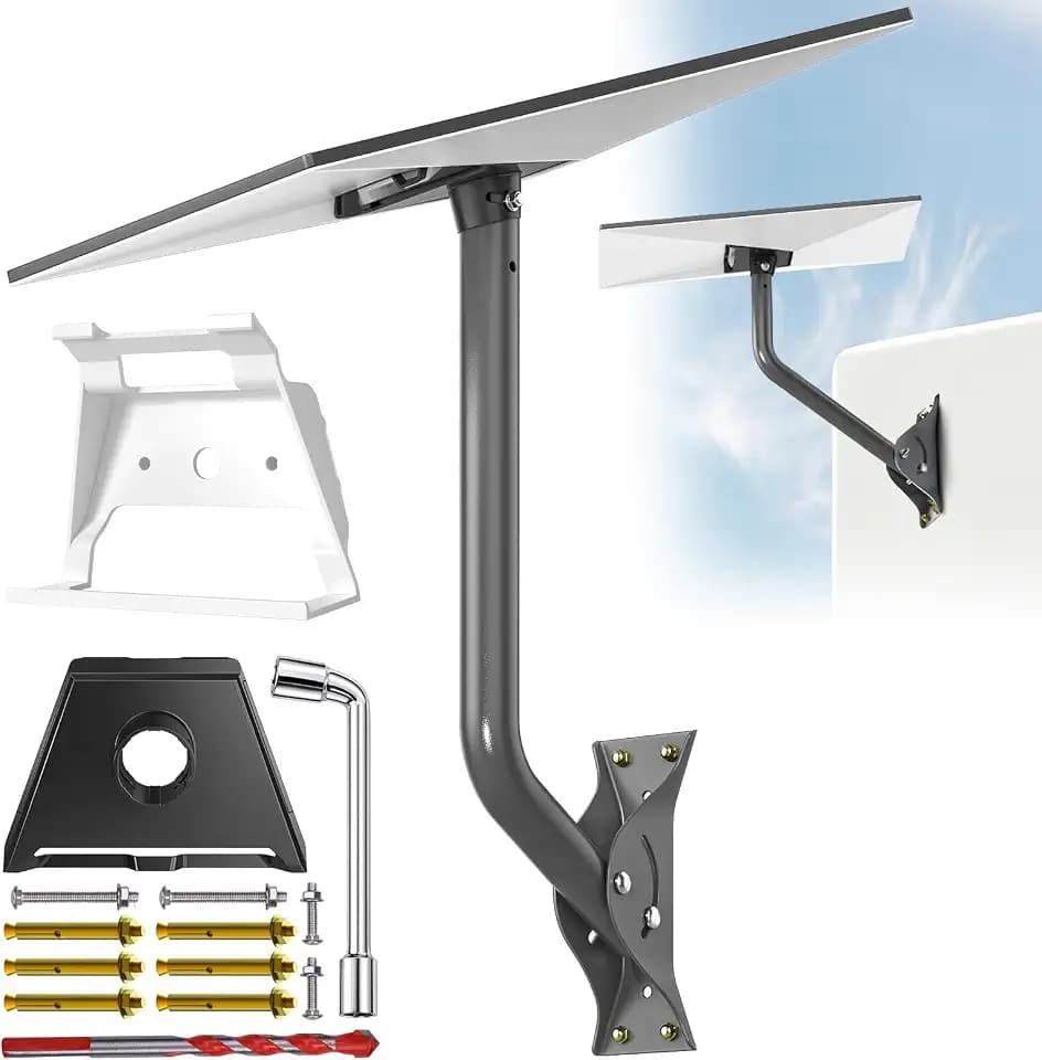 Starlink Gen 3/4/4X Roof Mount, 360° Adjustable Wall Mount with Aluminum Adapter, 18 Inch Mounting Kit with Router Bracket for Starlink Standard 4/4X/V3