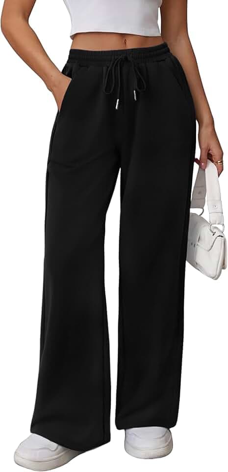 Litherday Jogginghose Damen Lang Sporthose Baumwolle Weites Bein Sweatpants