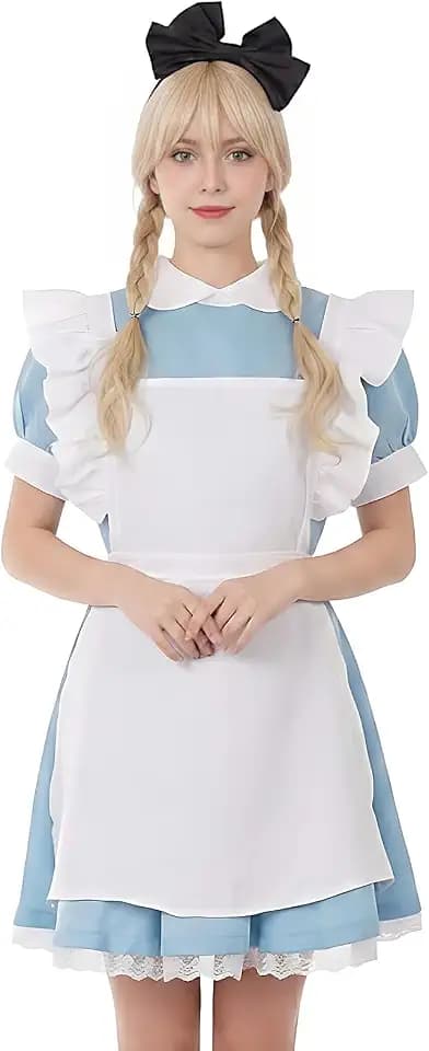 CoolChange Dienstmädchen Cosplay Kostüm mit Schürze und Haarreifen