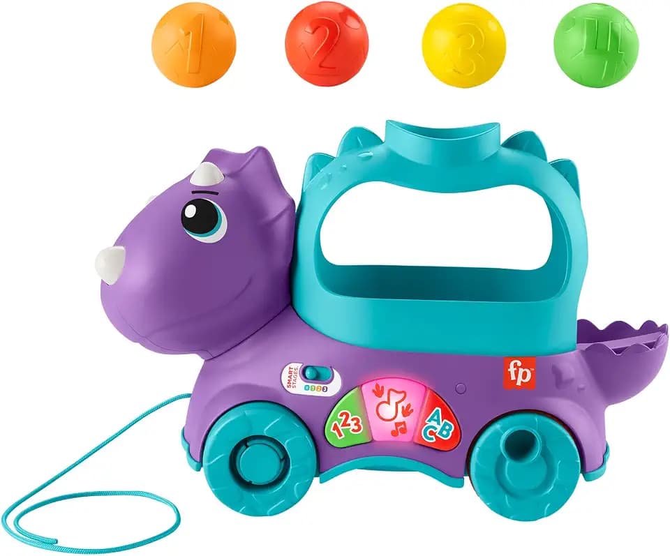 Fisher-Price Bällespaß Nachzieh-Dino, Version: Französisch, HNR56