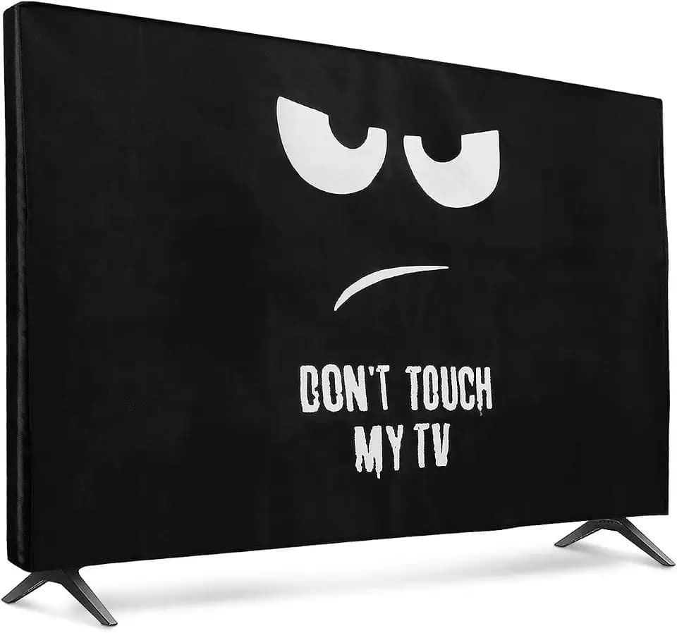 kwmobile 40" TV Abdeckung Indoor - Fernseher Hülle Bildschirmschutz Abdeckung - TV Bildschirm Staubschutzhülle - Fernsehabdeckung - Weiß Schwarz