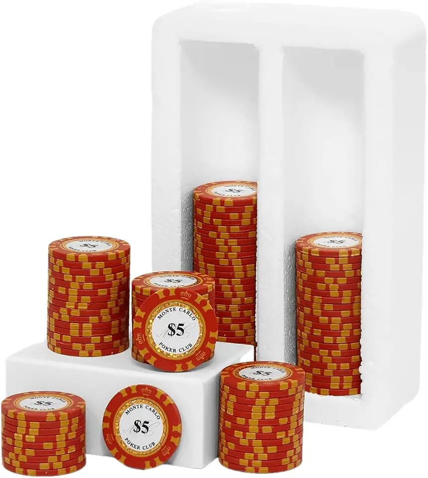 100 Piece Clay Poker Chips 14 Grams Heavyweight Clay Composite Casino 40mm Chips for Texas Hold’em Game Night