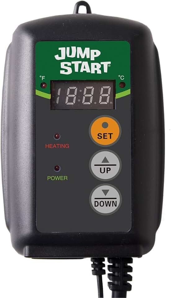 JumpStart Digital Thermostat Controller for Heat Mats, 6 Ft Cord, MTPRTC