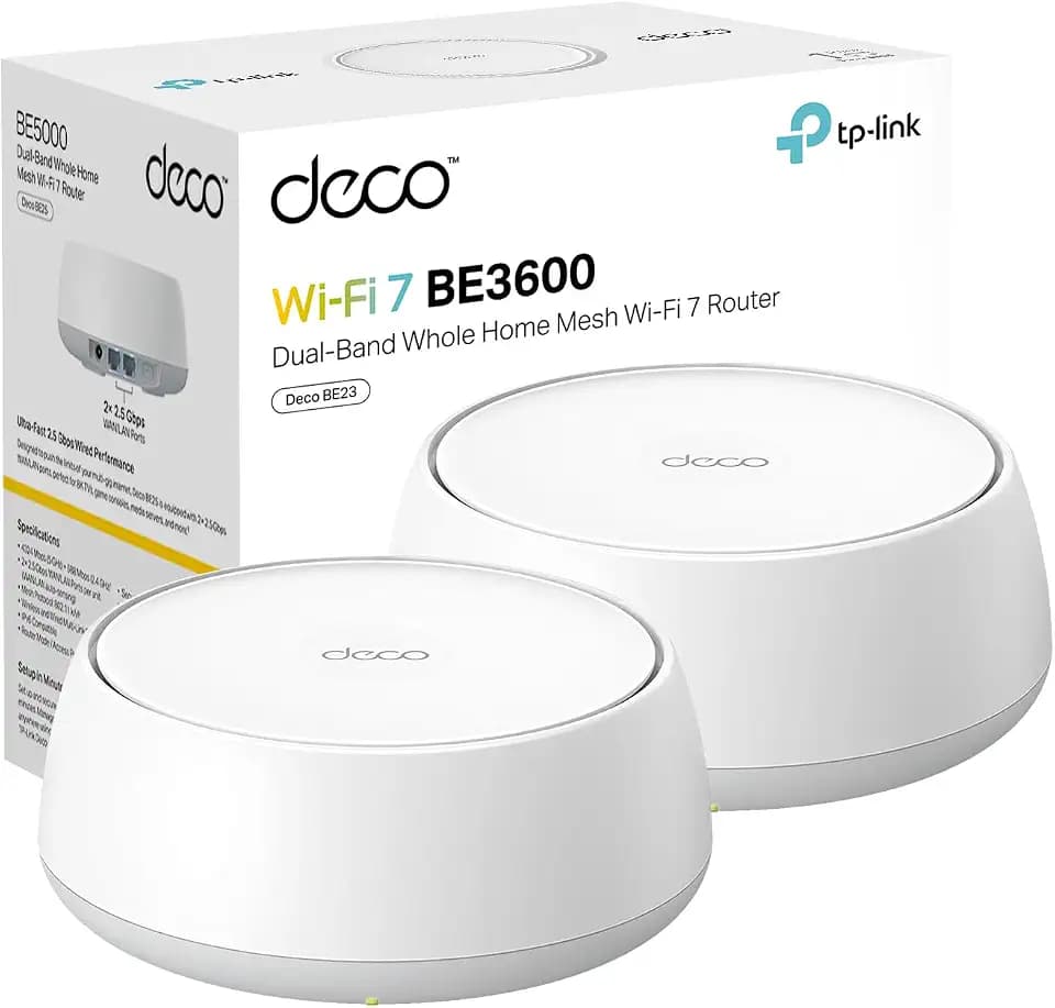 TP-Link Deco 7 BE23 Dual-Band BE3600 WiFi 7 Mesh Wi-Fi System, 2-Pack