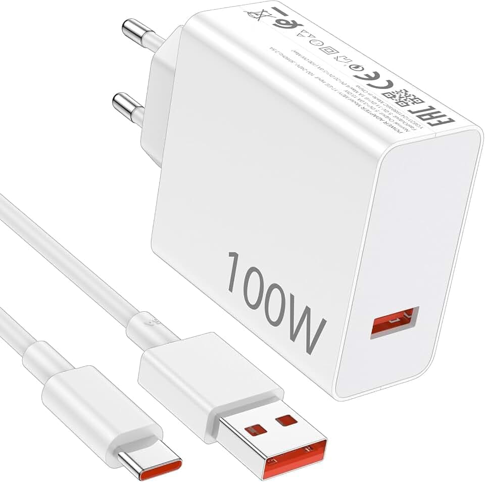 100W USB C Ladegerät Netzteil für Xiaomi 17 17Max 17pro mit 1M 6A Ladekabel | Kompatible mit Xiaomi 17 17Max 17pro 17promax Poco X8Pro X8promax M8pro F8 Ultra F8Pro, Redmi Note 15pro+ K90 K90Promax