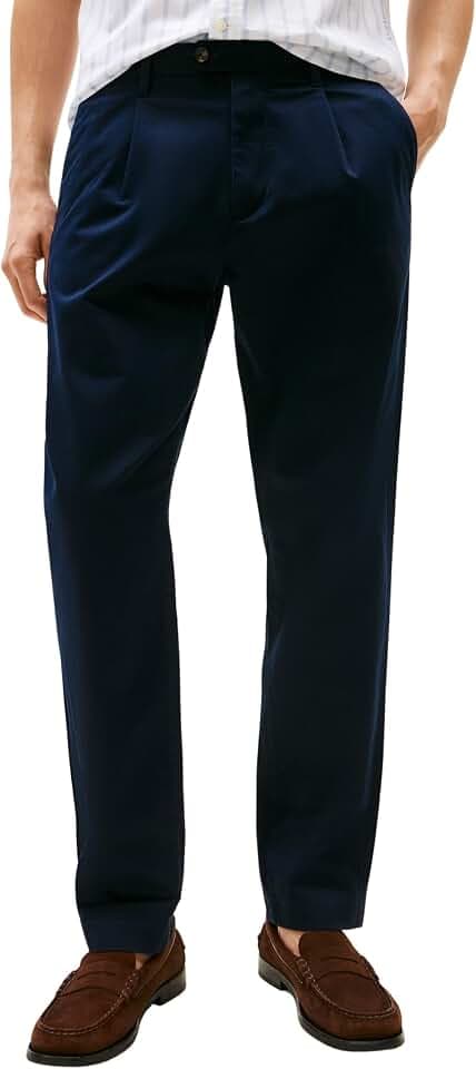 Tommy Hilfiger Herren Chino Hose Harlem Satin Relaxed Fit