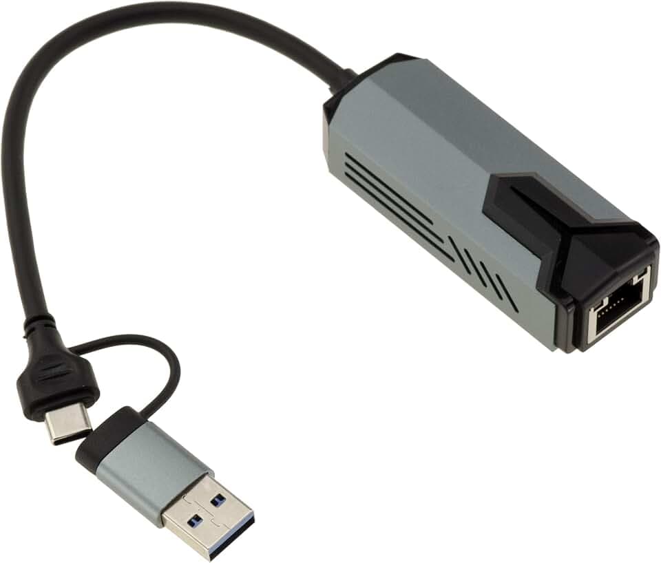 KALEA-INFORMATIQUE USB-Kabel 3, 3.1 oder 3.2 A oder C zu Netzwerk RJ45 LAN 5G mit Realtek RTL8157-Chipsatz Kompatibel mit 10 100 1000 1 2,5 5 Gigabit Ethernet