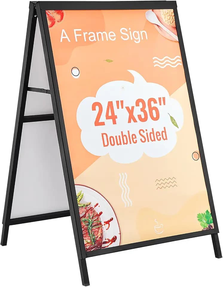 VEVOR Kundenstopper Gehwegaufsteller Werbetafel 61 x 91 cm, Plakatständer Q235-Stahl Plakatständer mit A-Rahmen, Werbeaufsteller Gehwegaufsteller für Restaurants, Bars, Cafés, Unternehmen usw.
