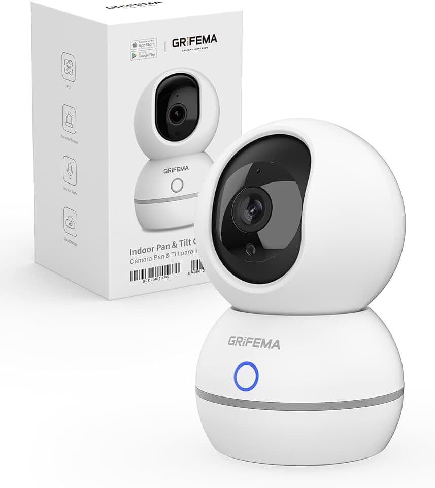 GRIFEMA WLAN Überwachungskamera Innen 1080p mit Nachtsicht