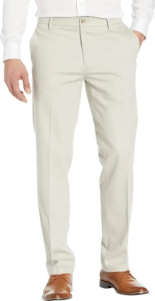Dockers Mens Straight Fit Signature Lux Cotton Stretch Khaki Pant - Creased