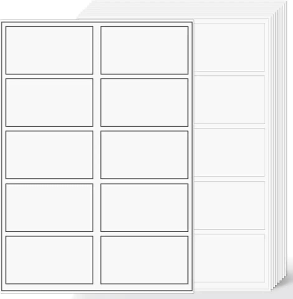 2"x4" Shipping Address Labels, 10-UP Blank Mailing Labels, White Self-Adhesive Customized Stickers for Inkjet and Laser Printer [500 Sheet, 5000 Labels]