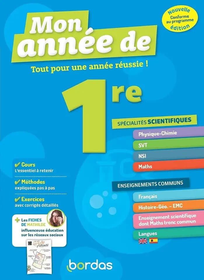 Mon Année de 1re Spécialités Sciences + Enseignements communs