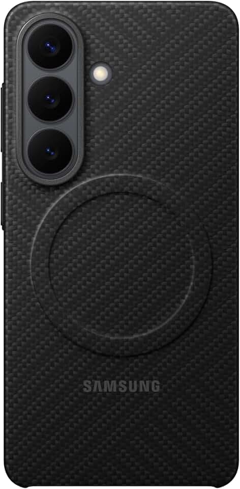 Samsung Carbon Magnet Smartphone Case EF-KS942, Hülle für das Galaxy S26, Handy-Hülle mit Magnetring zur Anbringung von Zubehör, Schutz Case, stoßfest, dünn und griffig, Black