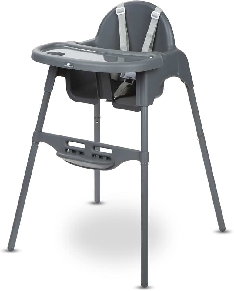 Bebeconfort Meely, 2-in-1 verstellbarer Hochstuhl Baby verwandelt sich in Babystuhl, 6 Monate– 3 Jahre (max. 15 kg), leicht (3,3 kg), Reisehochstuhl Baby, einfach zu reinigen, 5-Punkt-Gurt, Dark Grey